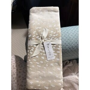 EVA & CO Table Runner Neutral Speckled Tan White 18 x 72 100% Cotton